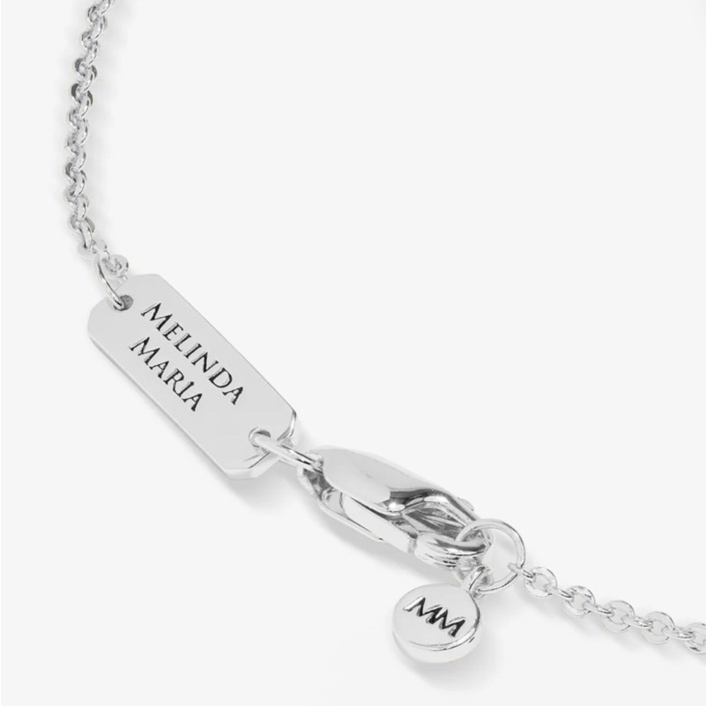 Melinda Maria Elegant Silver Necklace with Clear Gemstone - Picture 3 of 5